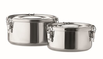 Set of 2 stainless steel boxes