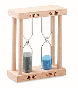 Set of 2 wooden sand timers