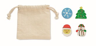 Set of 4 different Christmas erasers