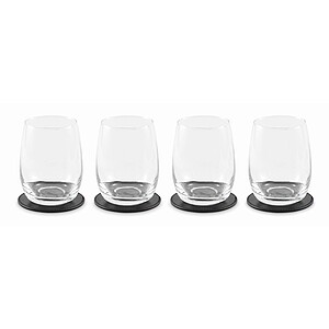 Set of 4 PU coasters, black