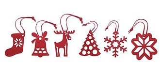Set of 6 felt tree hangers