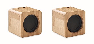 Set of Bamboo wireless speaker
