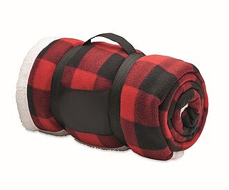 Sherpa lined fleece blanket