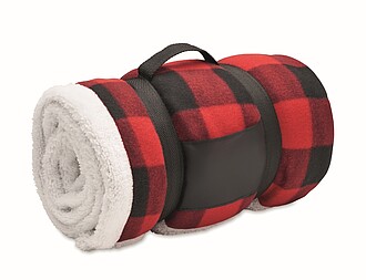 Sherpa lined fleece blanket