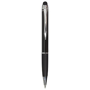 Shiny ballpen with matching coloured rubber grip