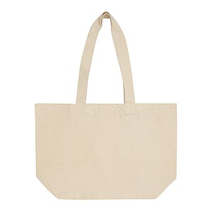Shopper made of cotton canvas, beige