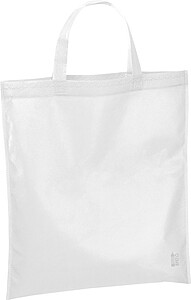 Shopping bag made of recycled non-woven, white