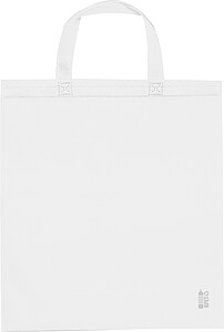 Shopping bag made of recycled non-woven, white