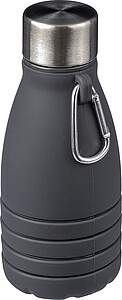 Silicone foldable drinking bottle 550 ml Erin, black
