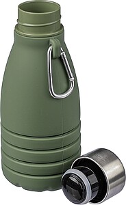Silicone foldable drinking bottle 550 ml Erin, green