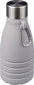 Silicone foldable drinking bottle 550 ml Erin, grey