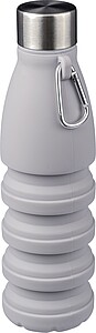 Silicone foldable drinking bottle 550 ml Erin, grey