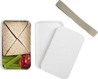 Single layer lunch box, white/grey