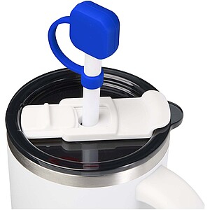 Sip silicone straw cover, royal blue