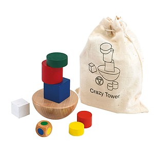 Skill game "Crazy Tower", packed in an environment-friendly cotton bag,colour coloured