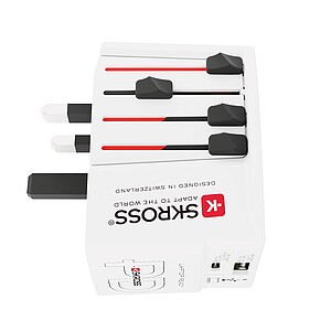 SKROSS World Travel Adapter MUV 65W PD with USB C Cable, white