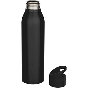 Sky 650 ml RCS recycled single wall stainless steel water bottle, solid black