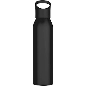 Sky 650 ml RCS recycled single wall stainless steel water bottle, solid black