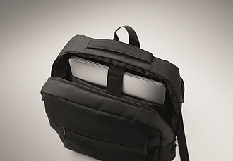 Slim backpack in 600D RPET polyester and 210D lining