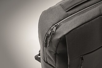 Slim backpack in 600D RPET polyester and 210D lining