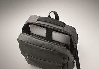 Slim backpack in 600D RPET polyester and 210D lining