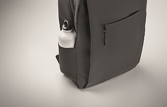 Slim backpack in 600D RPET polyester and 210D lining