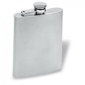Slim hip flask, matt silver