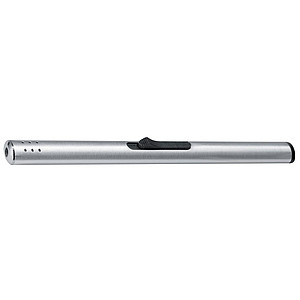 Slim long metal electronic lighter, grey