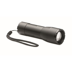 Small aluminium zoomable LED flashlight torch