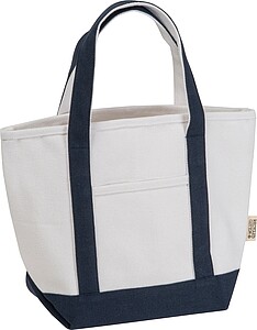 Small carrier bag made from recycled cotton, beige