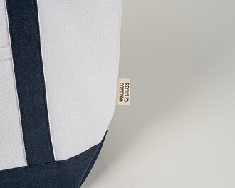 Small carrier bag made from recycled cotton, beige