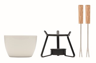 Small ceramic fondue set for two