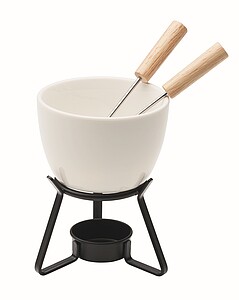 Small ceramic fondue set for two