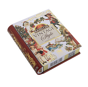 Small gift pack of black flavored tea in the shape of a small story book, 10 g