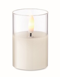 Small real flame-effect LED wax candle