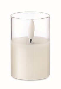 Small real flame-effect LED wax candle