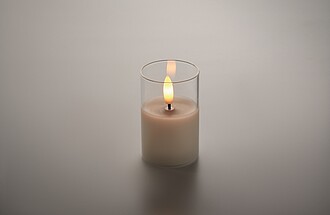 Small real flame-effect LED wax candle