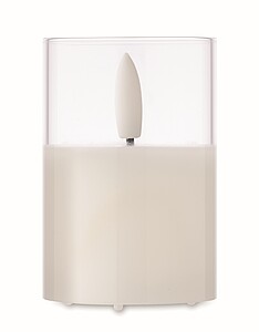 Small real flame-effect LED wax candle