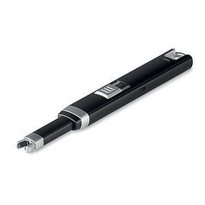 Small USB rechargeable ignitor lighter with single arc flame. Li-Ion 220 mAh battery.