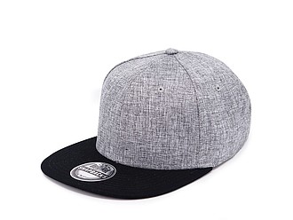 Snap melange cap, melange grey/black