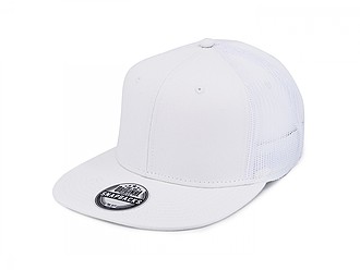 Snap mesh cap, white