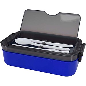 Snappy lunch box and cutlery set, blue