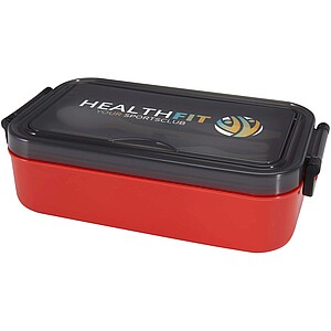 Snappy lunch box and cutlery set, red