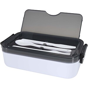 Snappy lunch box and cutlery set, white