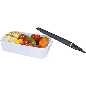 Snappy lunch box and cutlery set, white