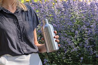 Soda RCS certified re-steel carbonated drinking bottle, silver