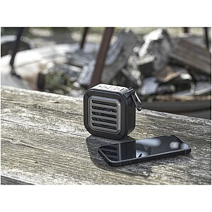 Solo 3W IPX5 RCS recycled plastic solar Bluetooth® speaker with carabiner
