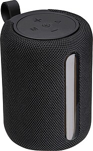 Speaker with LED light, round, black