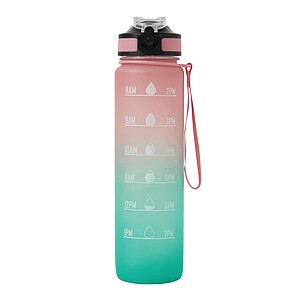 Sports water bottle, pink, turquoise