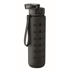Sports water bottle RPET 1L, black